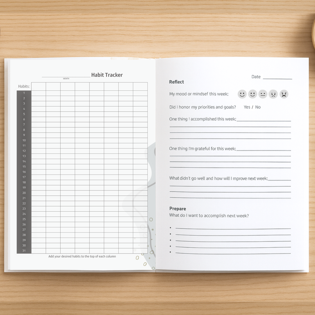 Heart + Habit Progress Tracking Journal - Funky
