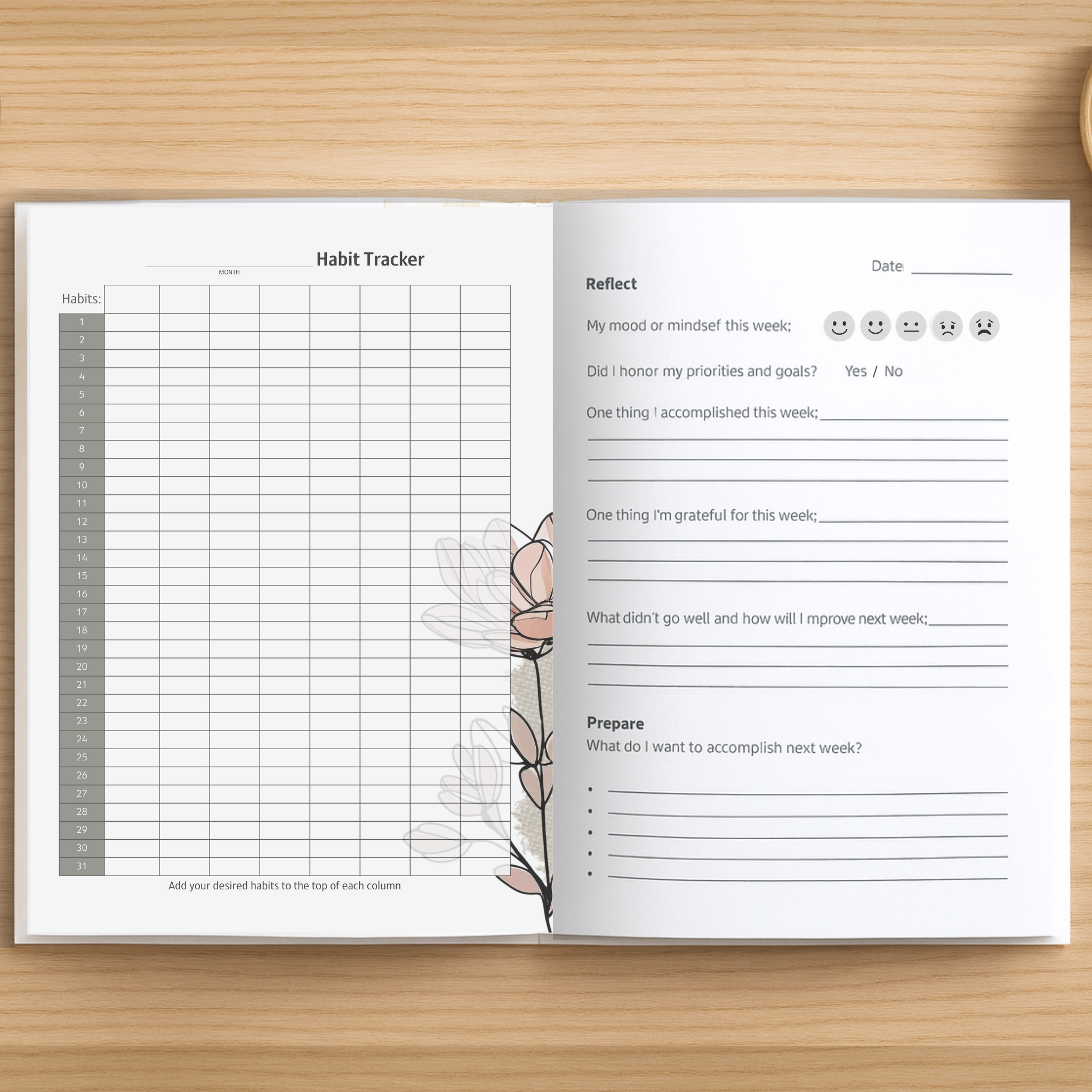 Heart + Habit Progress Tracking Journal - Earthy