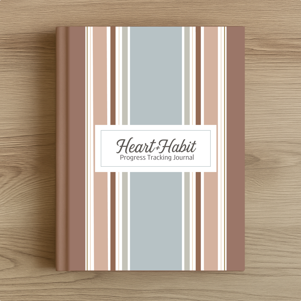 Heart + Habit Progress Tracking Journal - Stripes